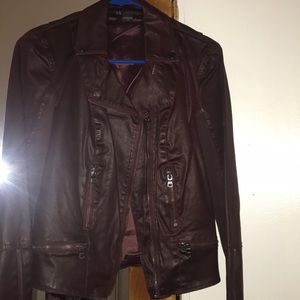 Faux leather bomber